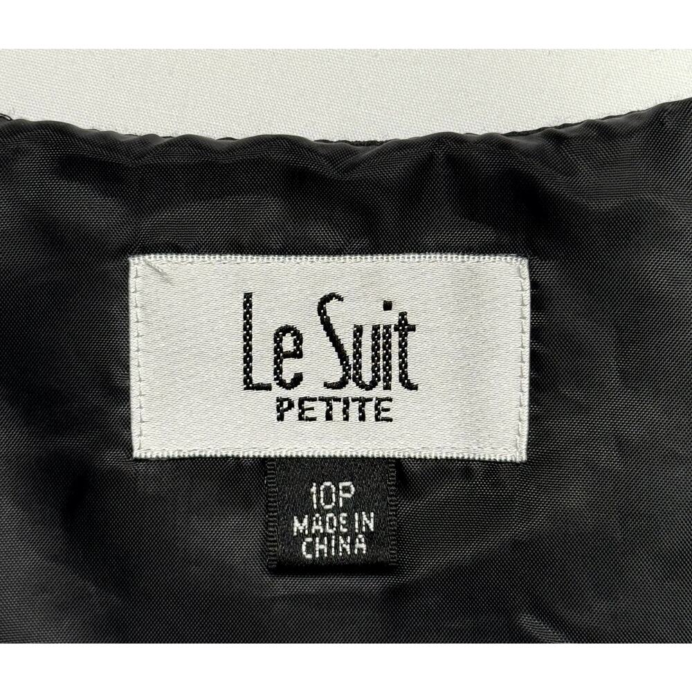 Le Suit Petite Top Women Size 10 Black Tank Blouse Side Zip Career - Picture 2 of 10